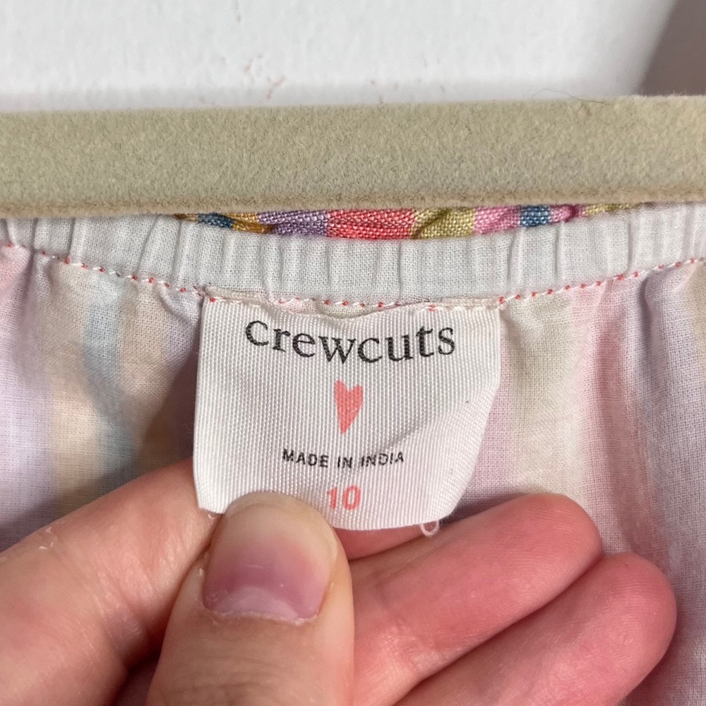 J. Crew Dress Cutout Midi Linen Cotton Stripes Pastel Summer Casual Girls 10 - Picture 6 of 9